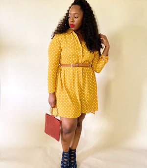 Poke A Dotted Sun Shirt Dress