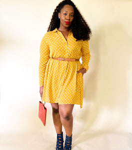 Poke A Dotted Sun Shirt Dress