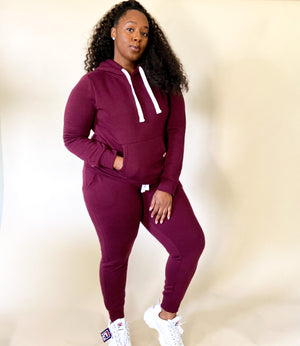 Maroon Jogger Set