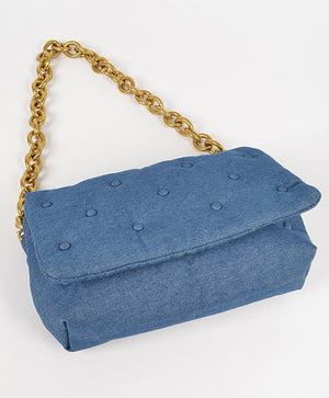 Denim Embossed Clutch