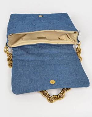 Denim Embossed Clutch