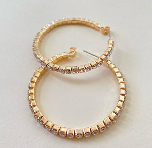 Rhinestone Hoop Earrings