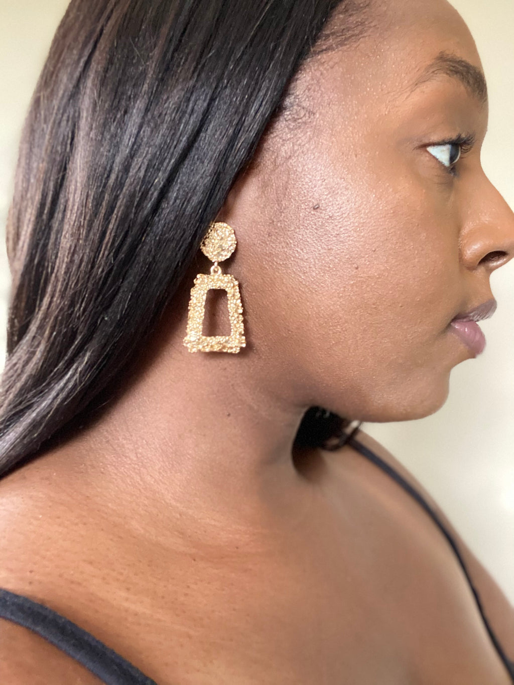 Gold Nugget Casting Dangling Earrings