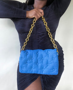 Denim Embossed Clutch