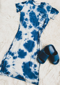 Tie Dye Blue Dress